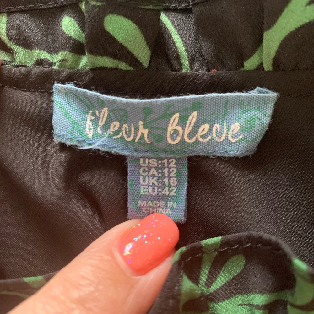 🦋 Fleur Bleue Floral Print Shift Dress size 12 - Picture 8 of 9